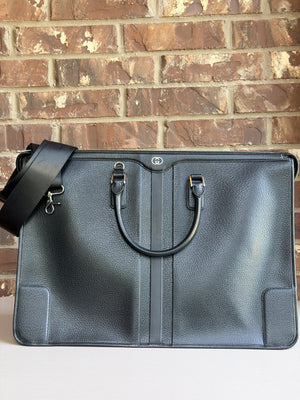 Gucci Interlocking G Convertible Briefcase Leather Large Black 67345