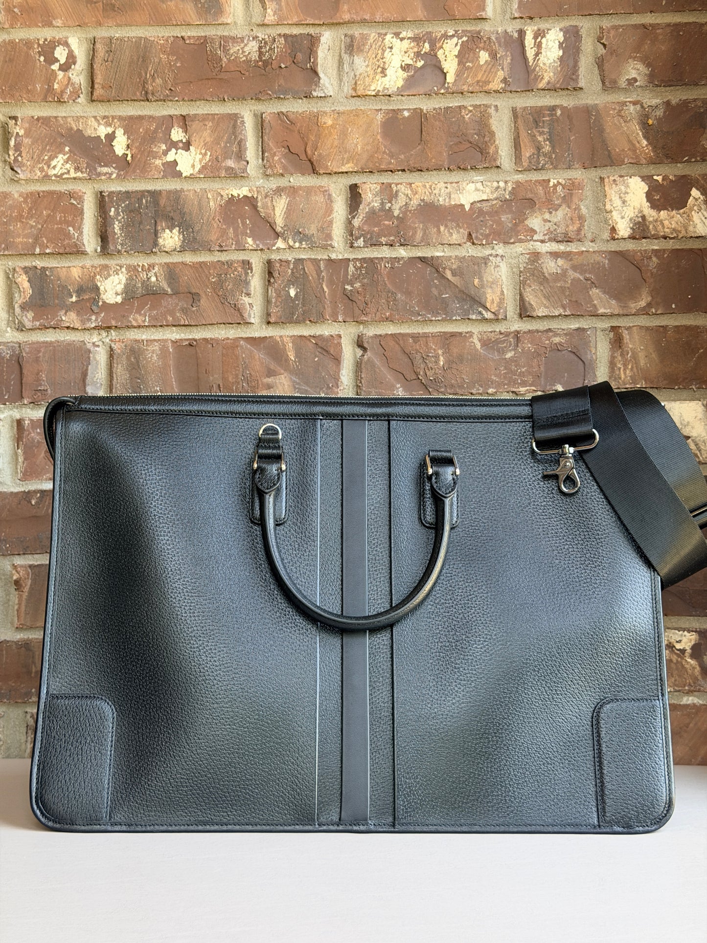 Gucci Interlocking G Convertible Briefcase Leather Large Black 67345