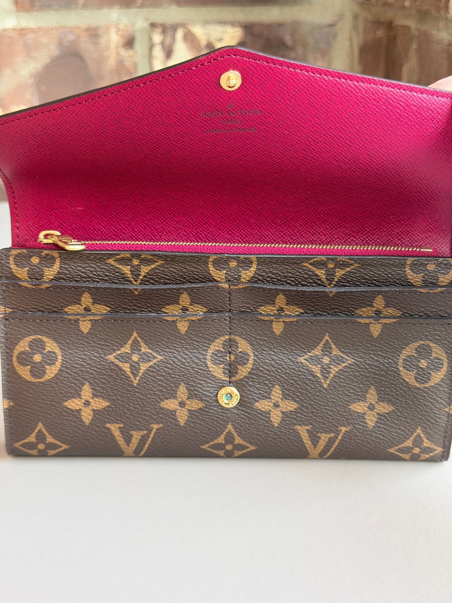 Louis Vuitton Sarah Monogram Wallet Brown 37458