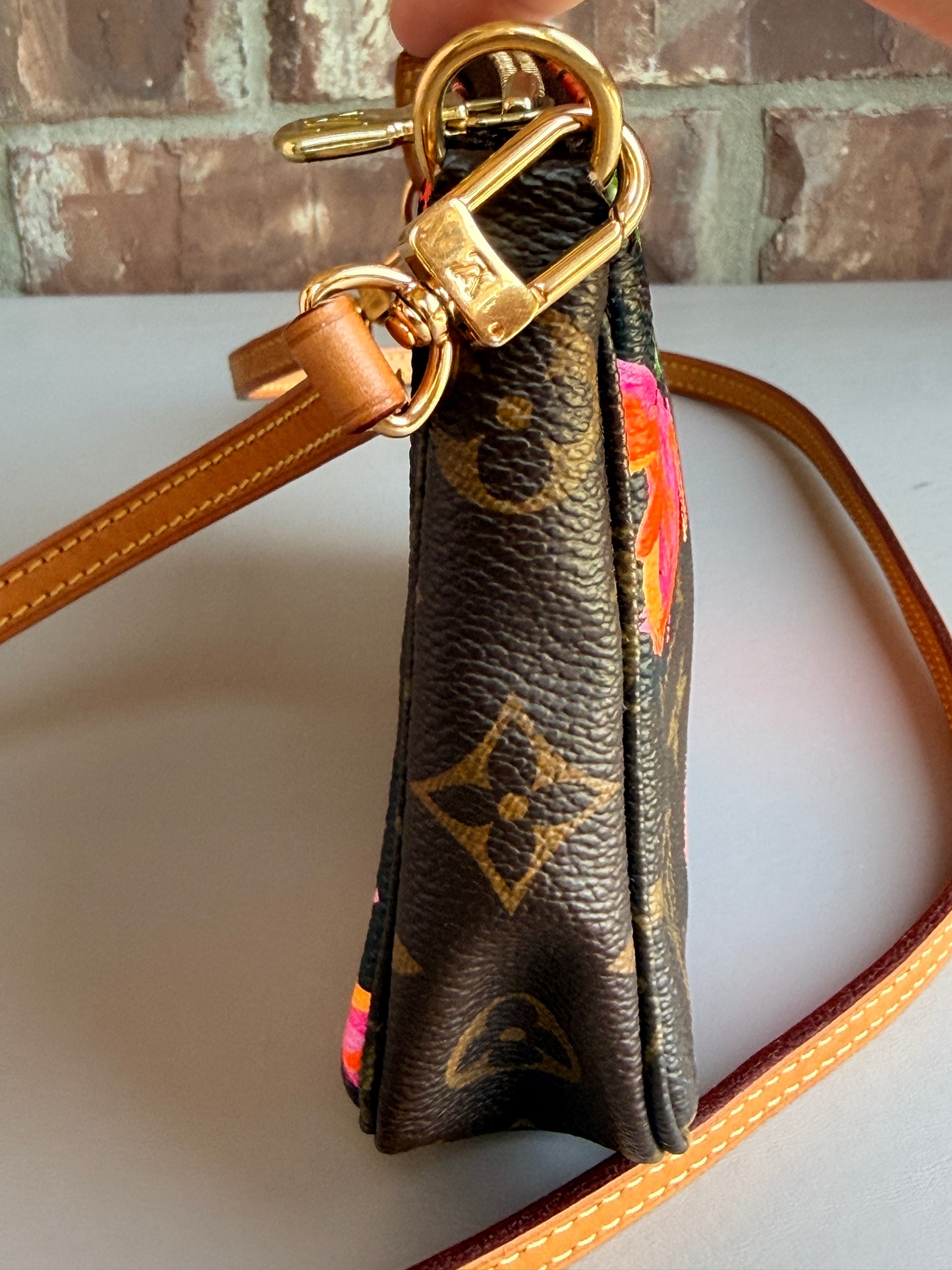 Louis Vuitton Pochette Accessories Shoulder Bag Monogram Rose Brown  48651