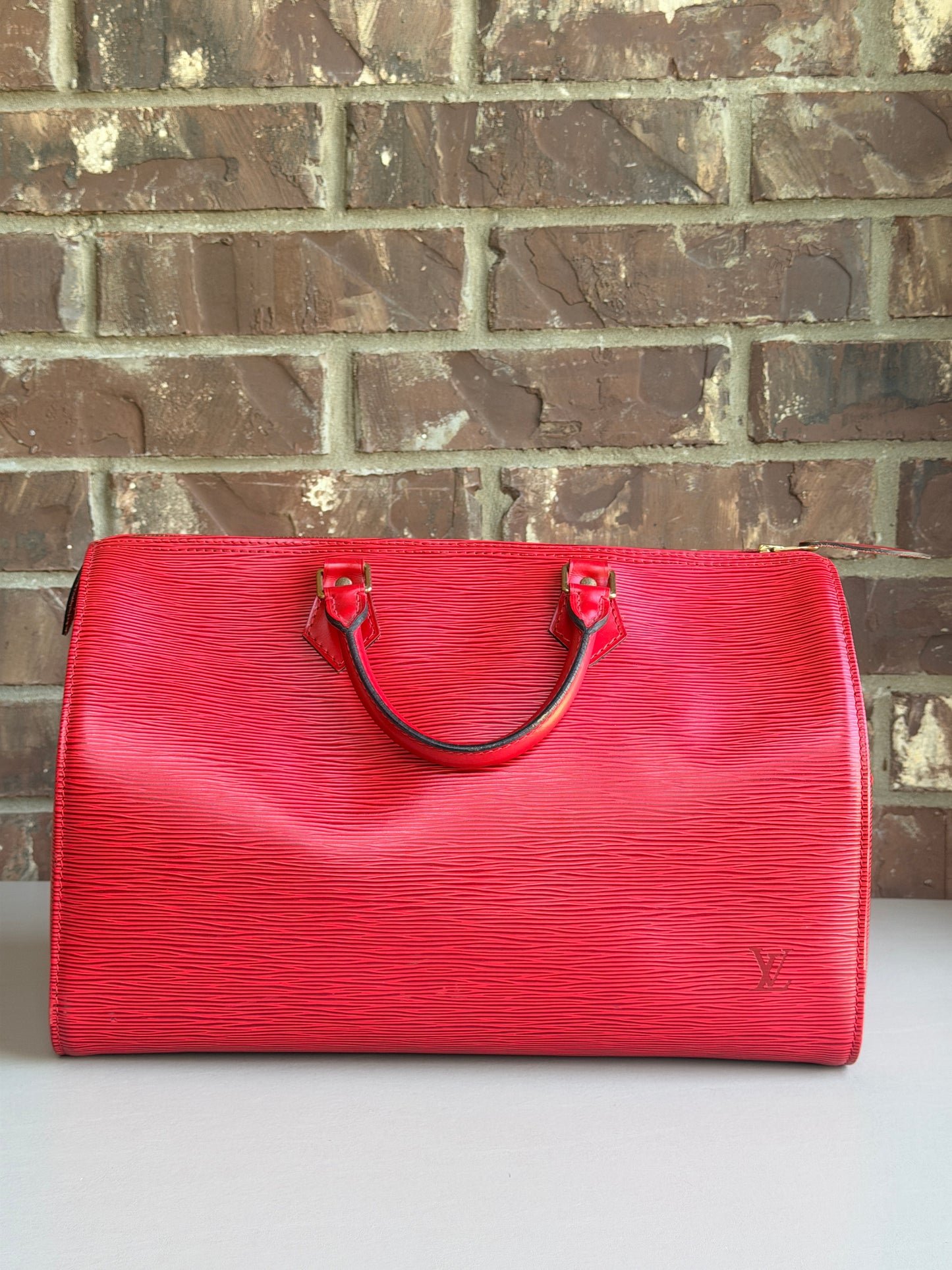 Louis Vuitton Speedy Handbag Epi Leather 40 Red 72946