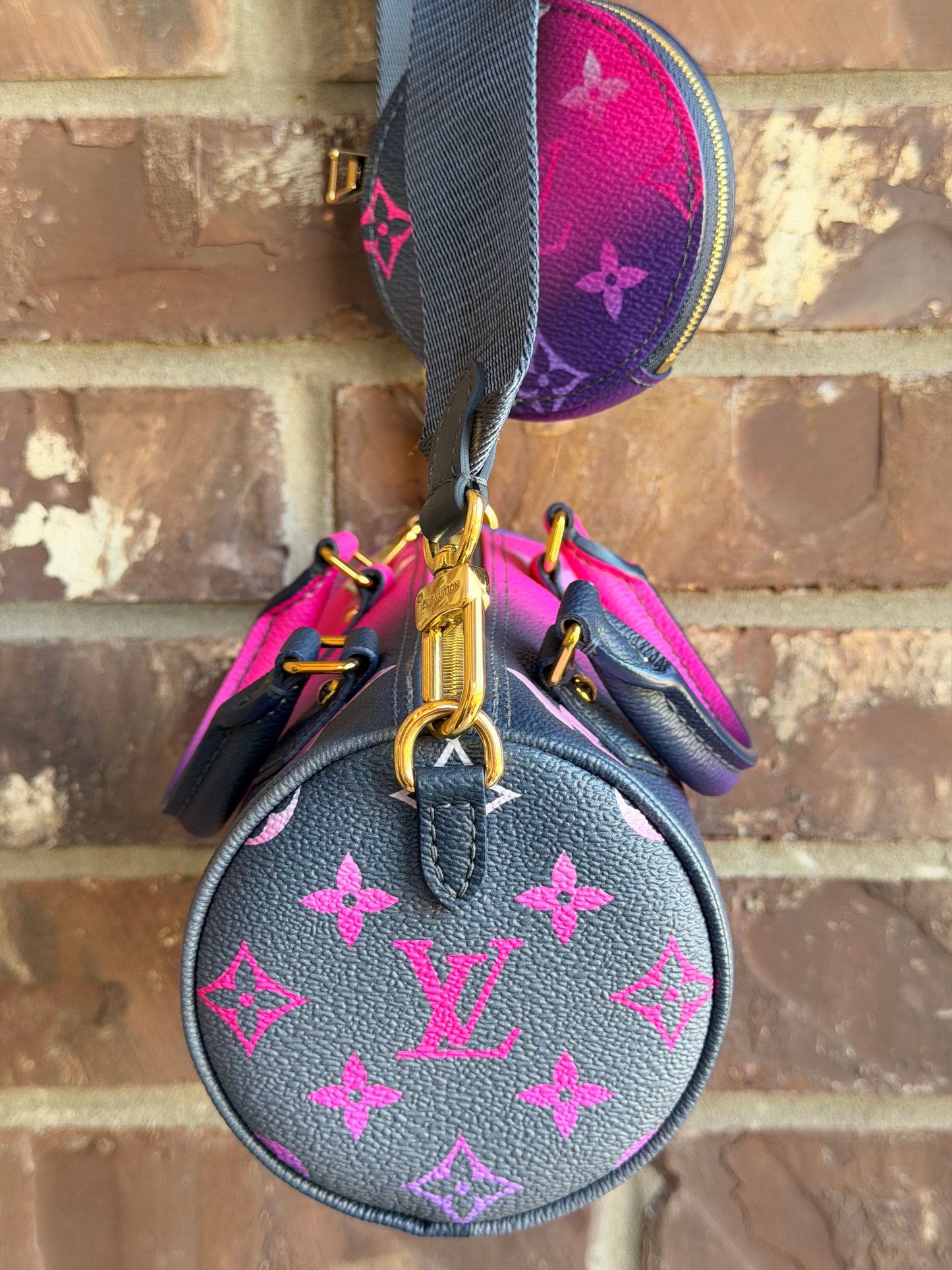 Louis Vuitton Papillon Handbag Spring in the City Midnight Fushsia BB 63456