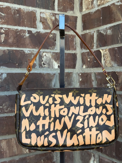 Louis Vuitton Monogram Graffiti Pochette Accessories Peach 48734