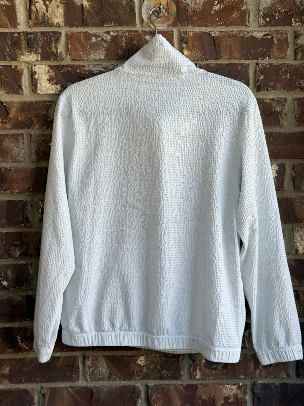 Lululemon Women's Light Blue Textured Waffle Knit Half Zip Pullover Sweatshirt