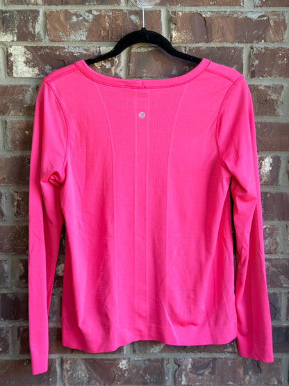 Lululemon Swiftly Tech Long Sleeve Shirt Size 8 Hot Pink Running Workout Top