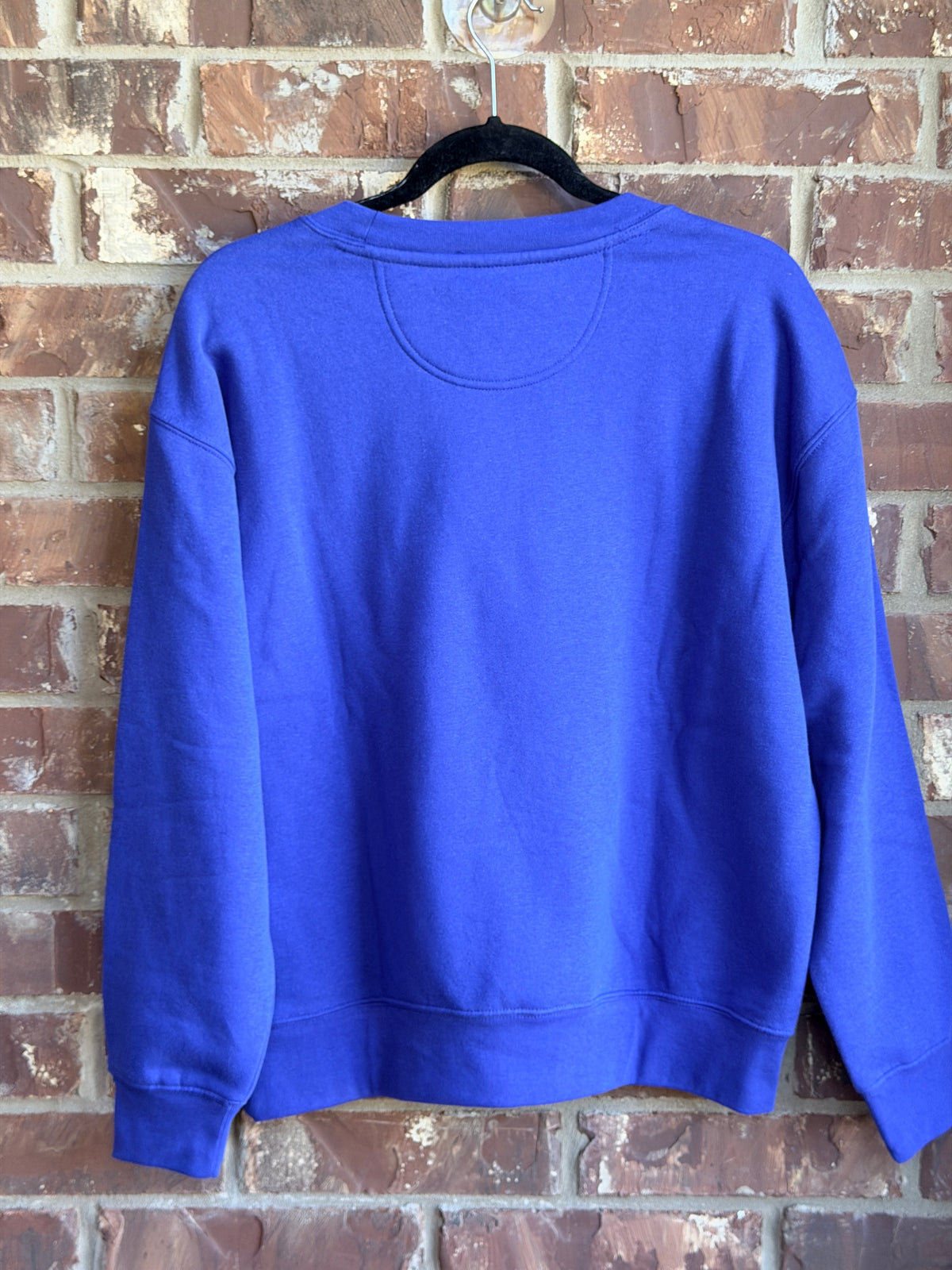 NWT Esprit Women's Logo Fleece Crewneck Sweatshirt Blue Size S Embroidered