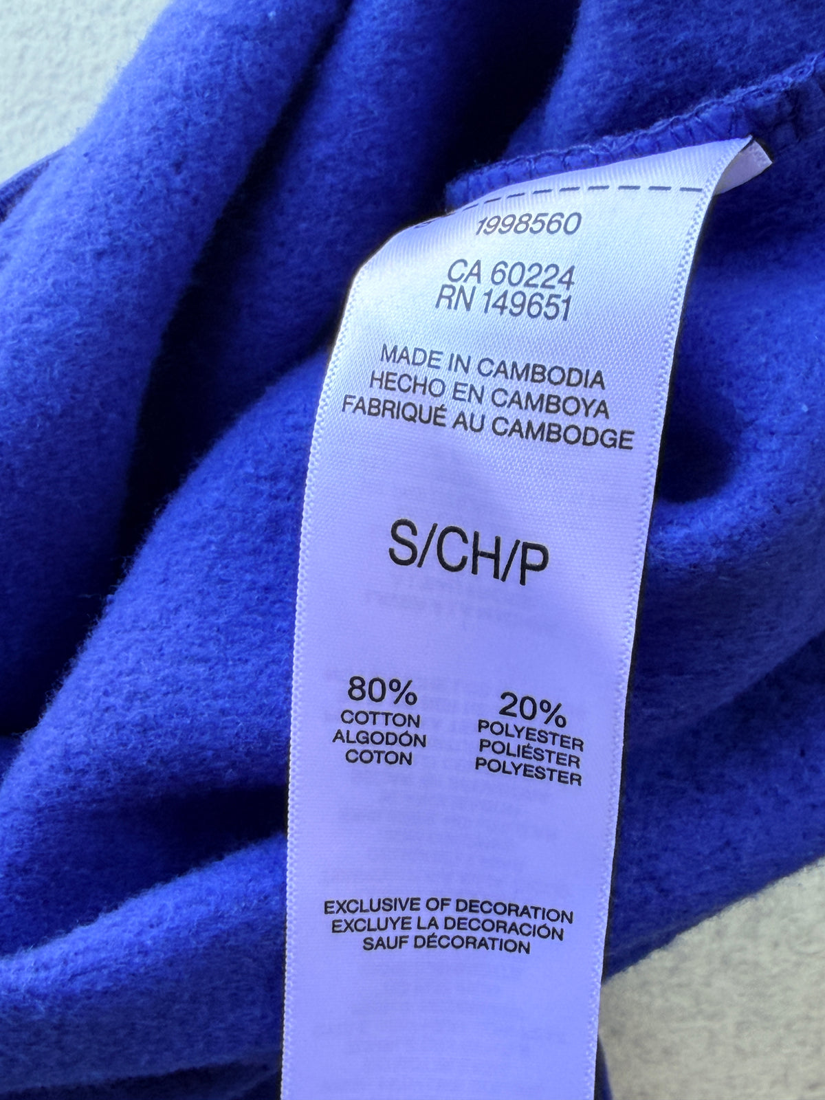 NWT Esprit Women's Logo Fleece Crewneck Sweatshirt Blue Size S Embroidered