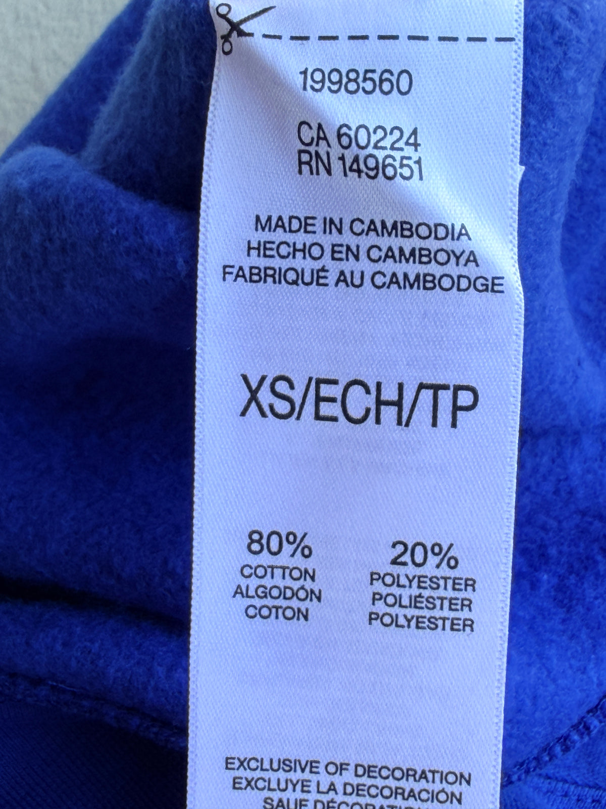 NWT Esprit Women's Logo Fleece Crewneck Sweatshirt Blue XS Embroidered