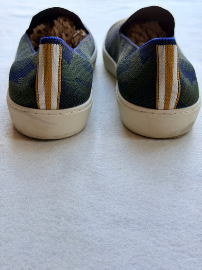 Rothy's The Loafer Olive Camo Women's Size 11 Green Blue Knit Slip On Shoes