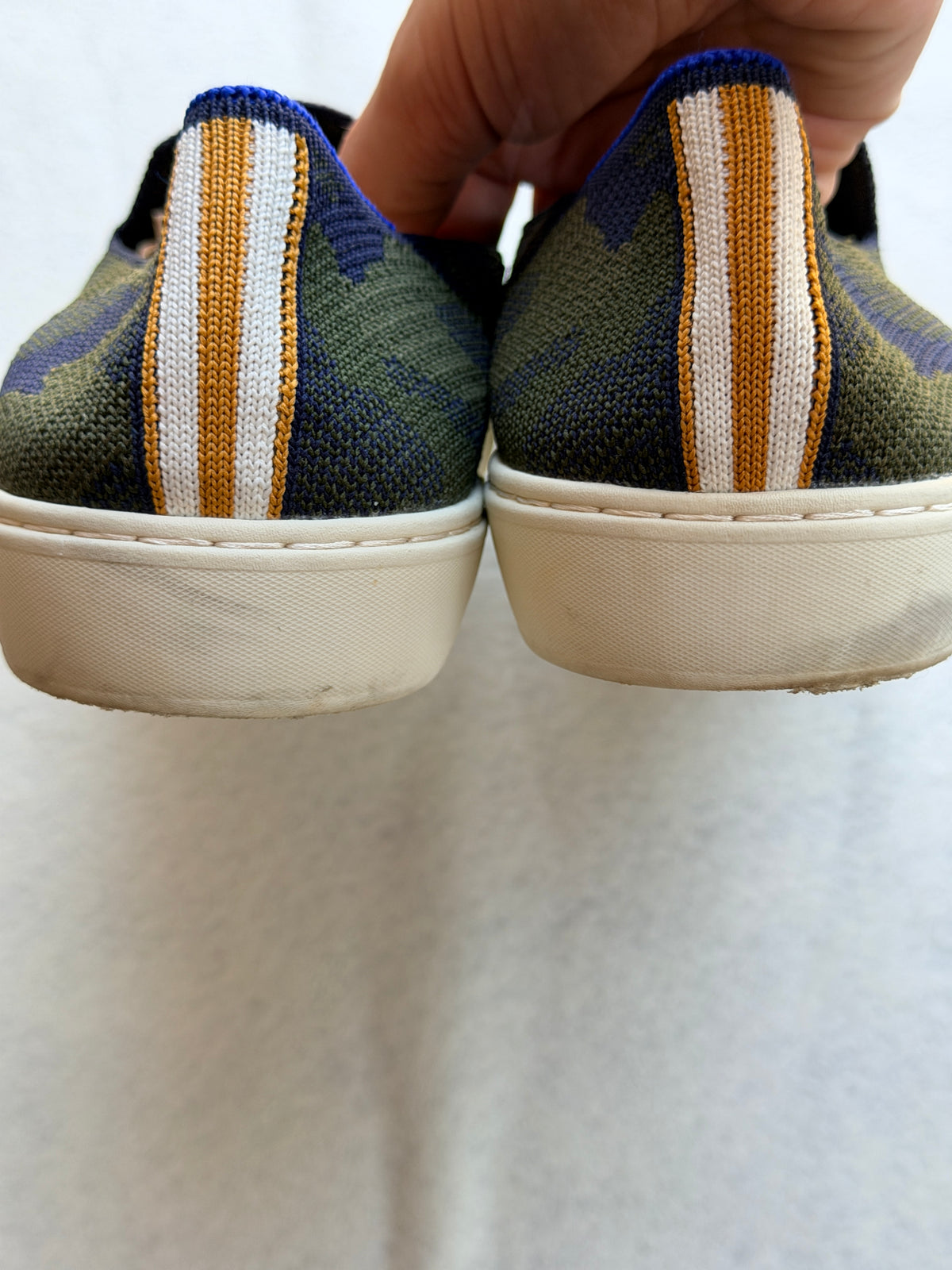 Rothy's The Loafer Olive Camo Women's Size 11 Green Blue Knit Slip On Shoes