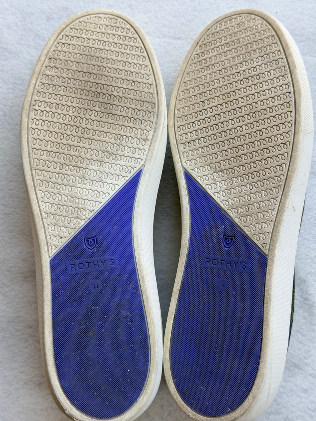 Rothy's The Loafer Olive Camo Women's Size 11 Green Blue Knit Slip On Shoes