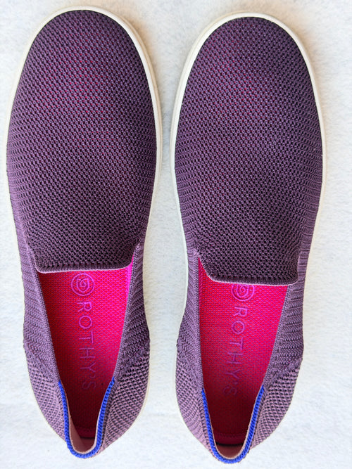 Rothy's The Original Slip On Sneaker Women's 8.5 Purple Pink Knit Washable