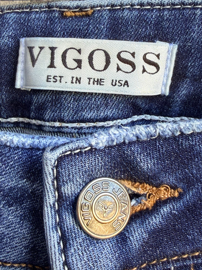 Vigoss Women's Boot Cut Jeans Size 12 Medium Wash Stretch Embroidered Pockets