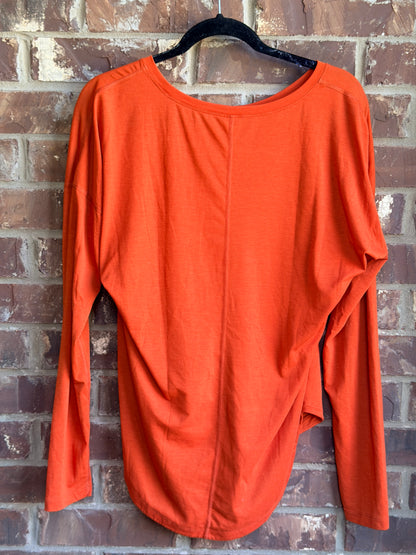 Lucy Women's Orange Long Sleeve High Low Hem Dolman Top Size M