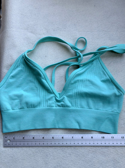 Lululemon Seamless Strappy Sports Bra Aqua Blue Size 8