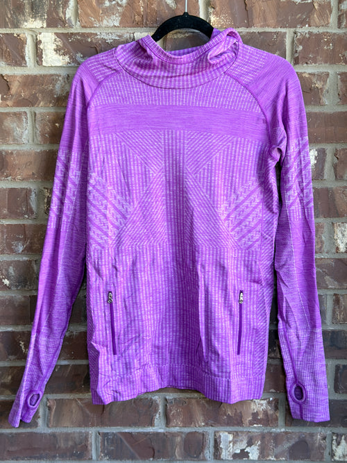 Lululemon Women's Size 10 Run Swiftly Tech Long Sleeve Hoodie Purple Thumbholes