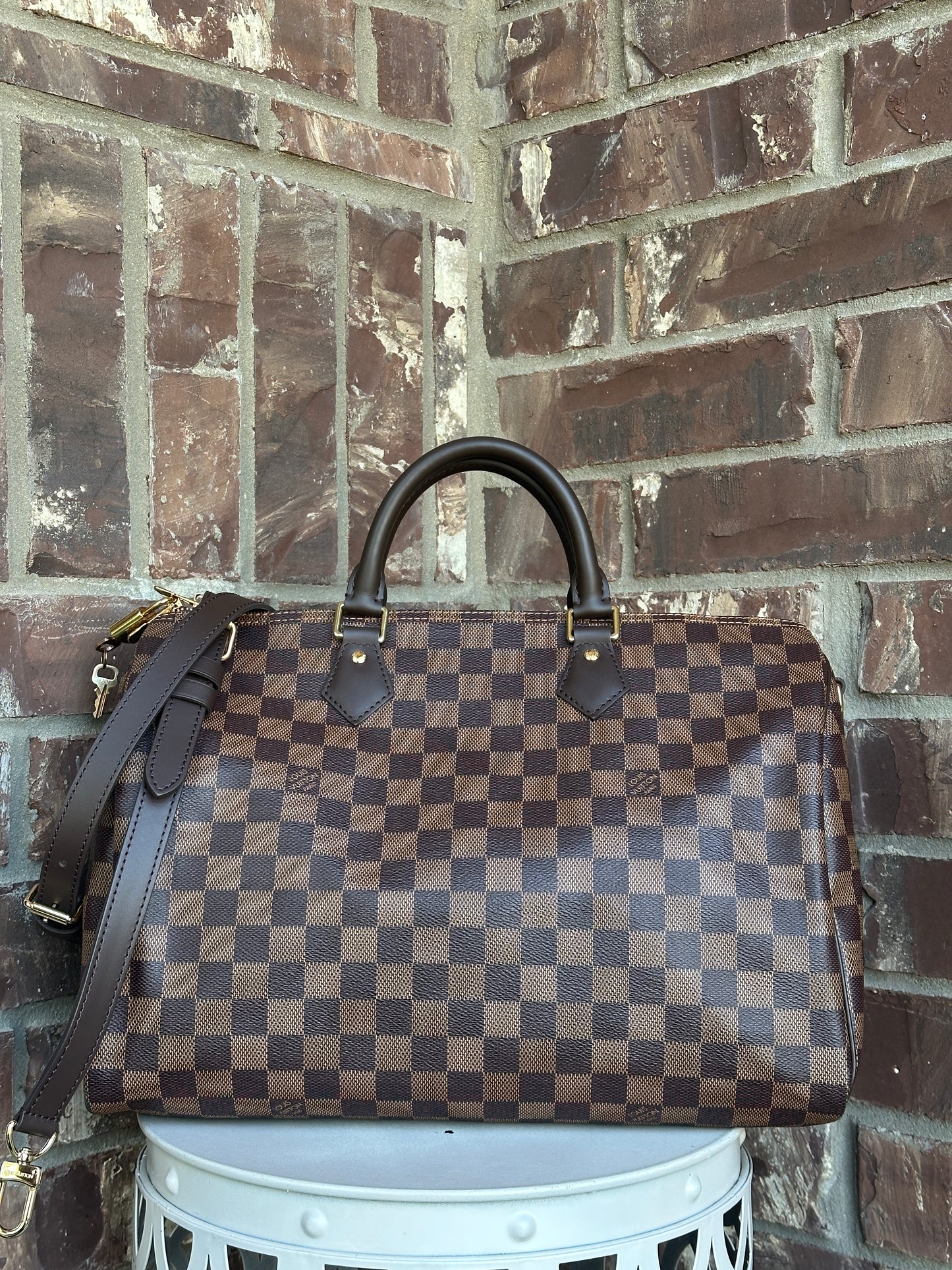 Louis Vuitton Speedy Bandouliere Bag Damier Ebene 35 58273