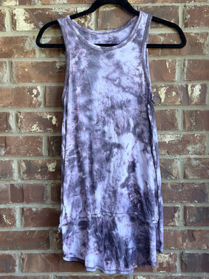 Lululemon Long For Length Tank Diamond Dye Glacier Grey Moonwalk Purple