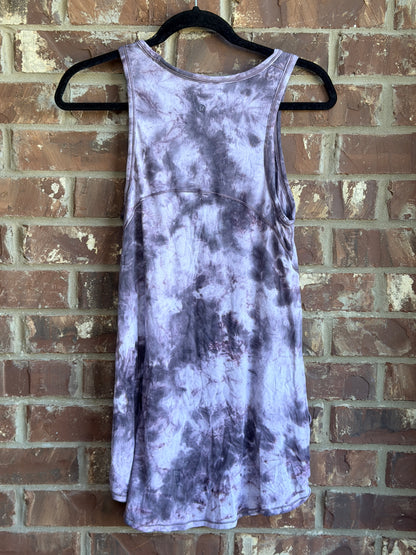 Lululemon Long For Length Tank Diamond Dye Glacier Grey Moonwalk Purple