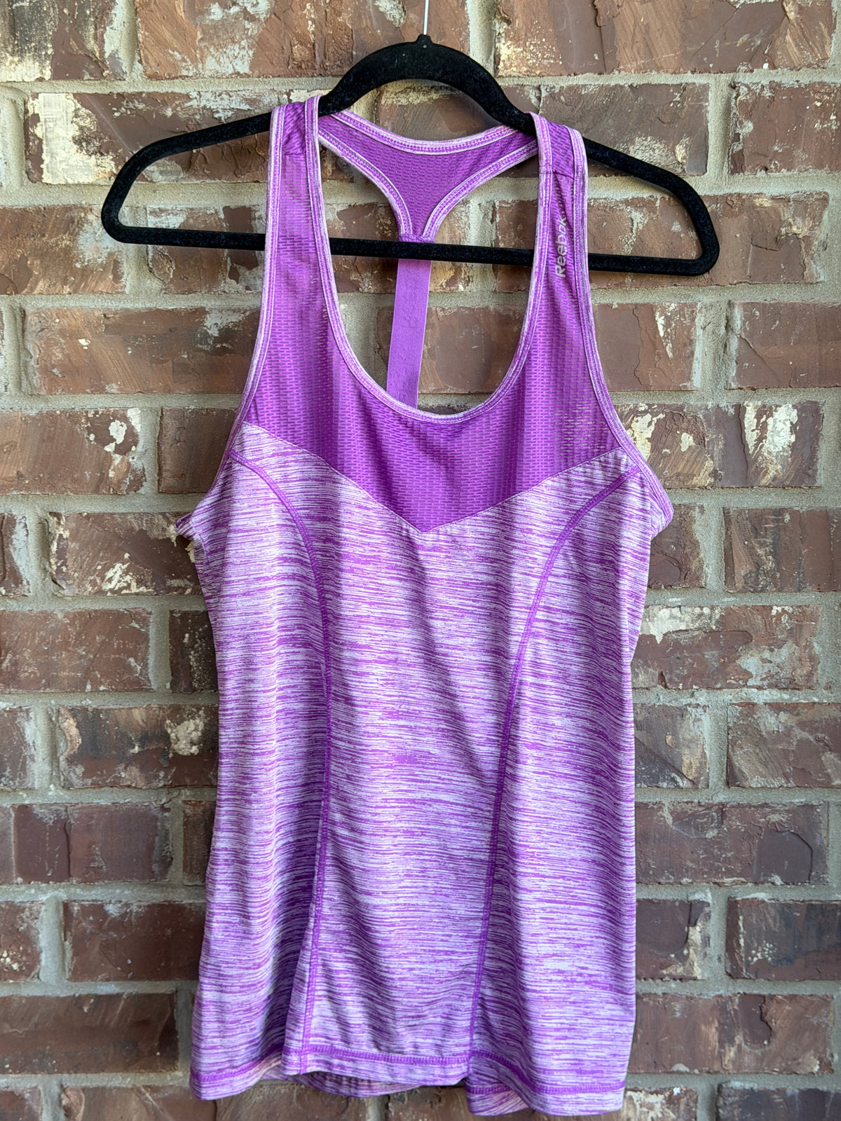 Reebok Women's Purple Space Dye Racerback Tank Top  L
