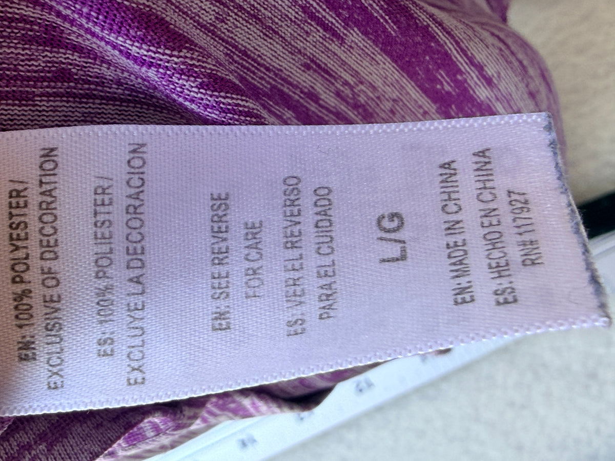 Reebok Women's Purple Space Dye Racerback Tank Top  L