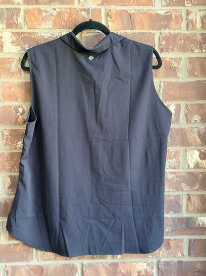 Eddie Bauer Women's Sleeveless Tech Shirt Black XL Button Front NWT