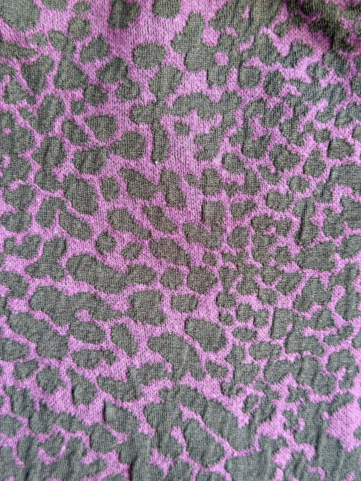 Lucy Activewear Women’s Medium Purple Leopard Print Half Zip Pullover Top