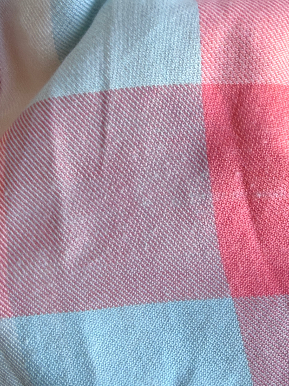 Make + Model Women’s Medium Plaid Button Down Shirt Pink Blue White Long Sleeve