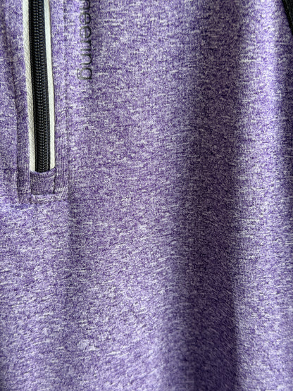 HPE Clothing Women's Large Purple Black Colorblock Quarter Zip Athletic Pullover