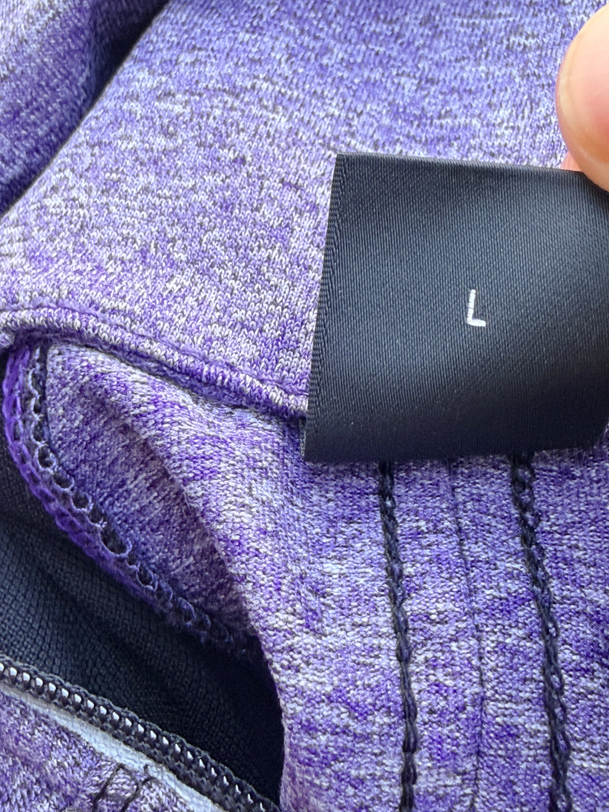HPE Clothing Women's Large Purple Black Colorblock Quarter Zip Athletic Pullover