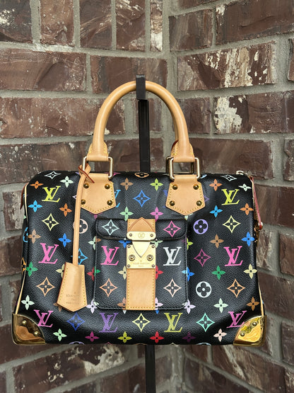 Louis Vuitton Monogram Multicolor Speedy 30 Black 48293