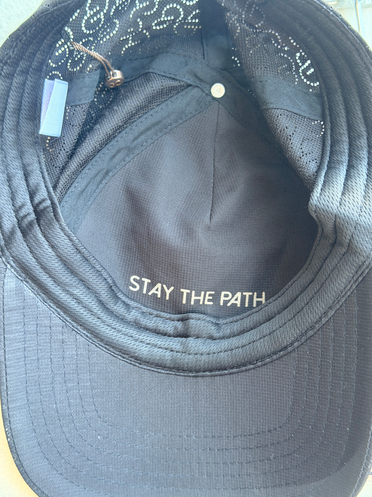 Black Performance Baseball Cap Laser Cut Paisley Stretch Back Athletic Hat
