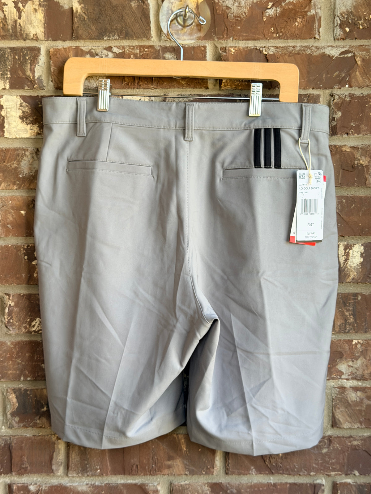Adidas Mens Golf Shorts Size 34 Gray Performance Stretch NWT