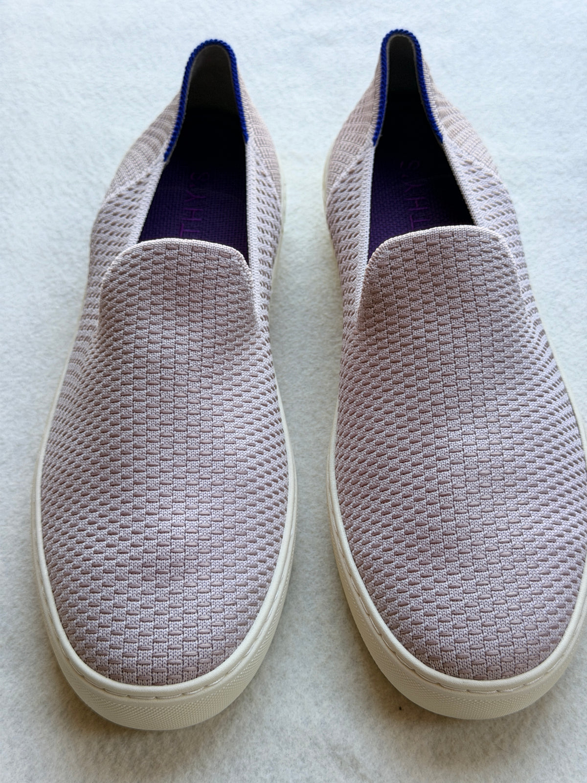 Rothy's Women's Size 11 Slip On Loafers Light Purple Woven Knit Slip On Shoes