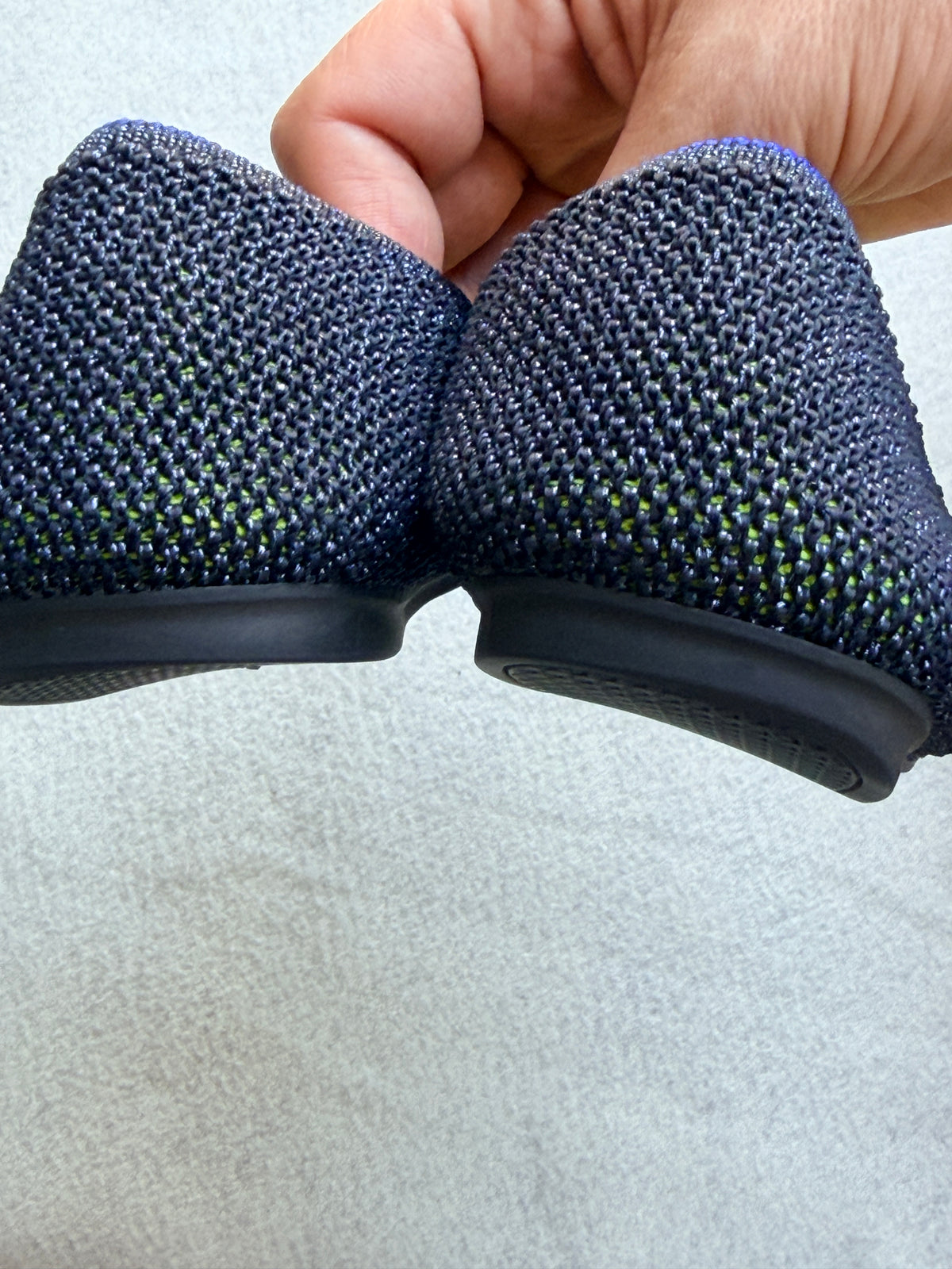 Rothy's The Loafer Metallic Lattice Stitch Navy Women's Size 8