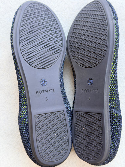 Rothy's The Loafer Metallic Lattice Stitch Navy Women's Size 8