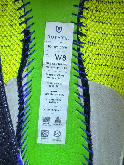 Rothy's The Loafer Metallic Lattice Stitch Navy Women's Size 8