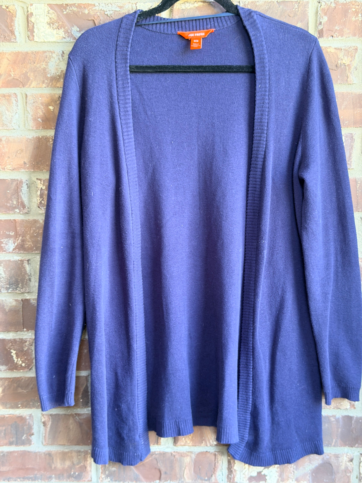 Joe Fresh Navy Blue Long Open Front Cardigan Sweater Women's Medium