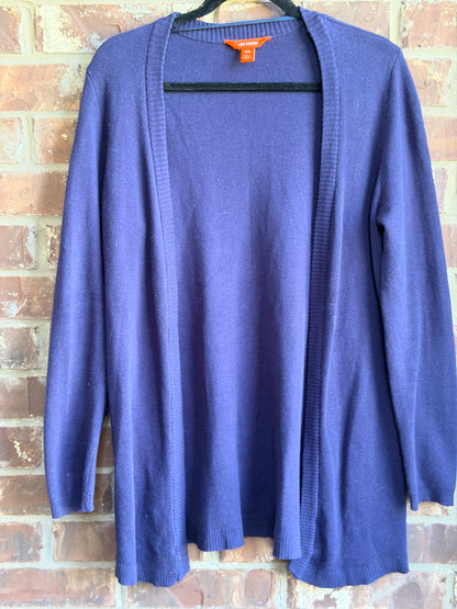 Joe Fresh Navy Blue Long Open Front Cardigan Sweater Women's Medium