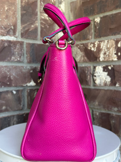 Gucci Soho Convertible Top Handle Leather Bag Small Pink 53012