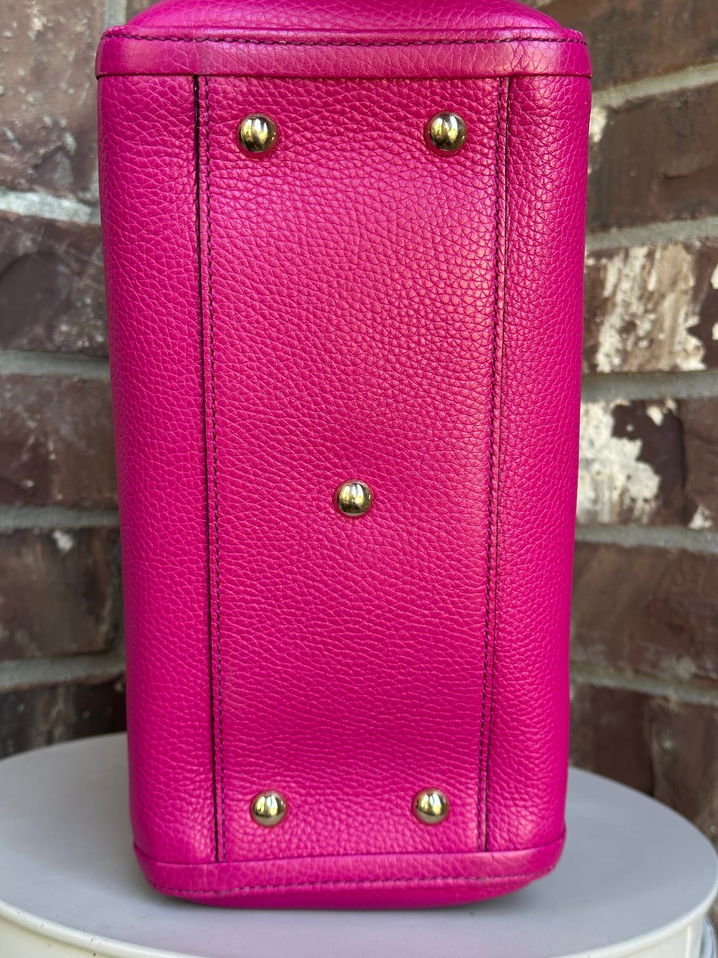 Gucci Soho Convertible Top Handle Leather Bag Small Pink 53012