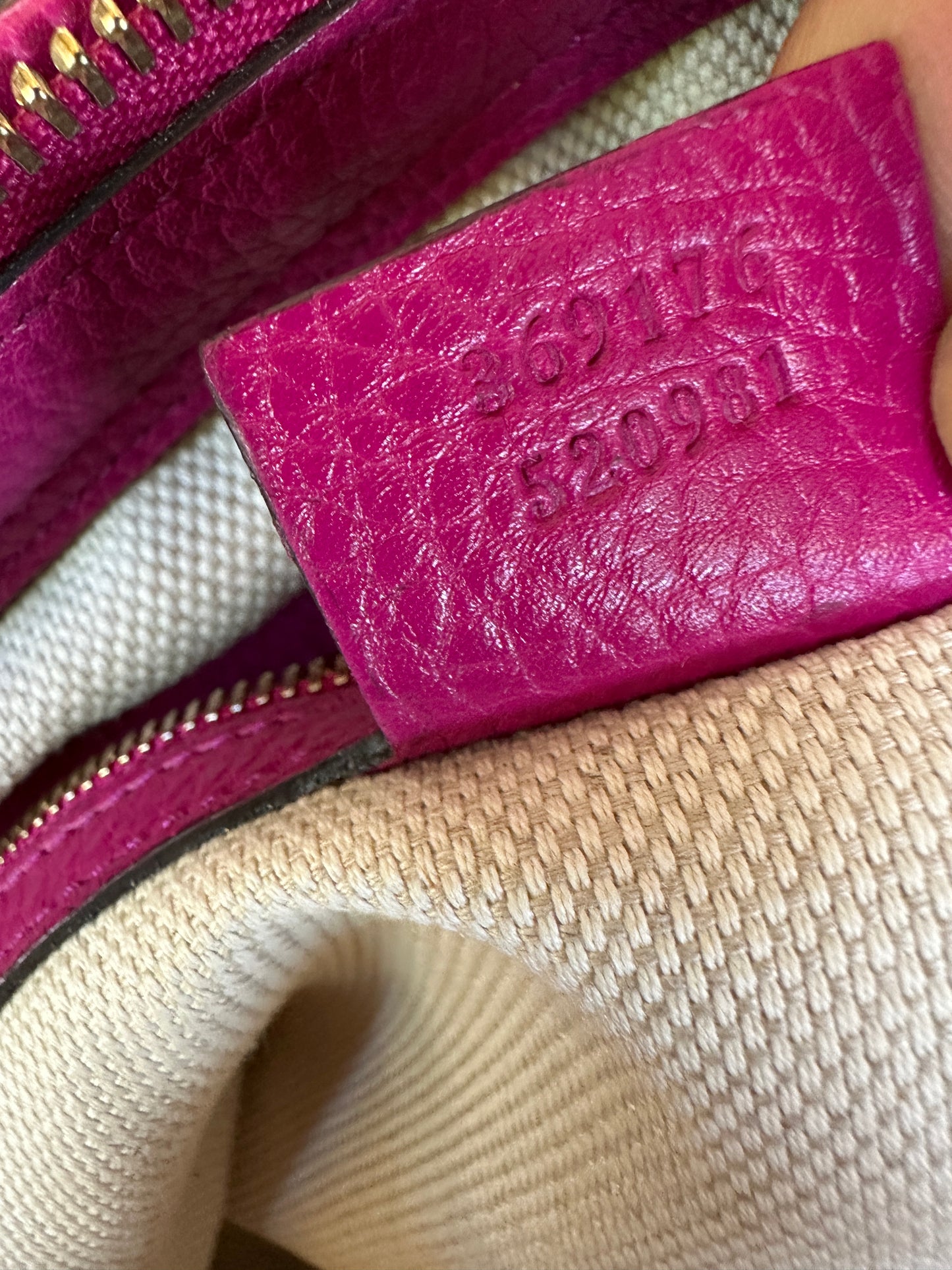 Gucci Soho Convertible Top Handle Leather Bag Small Pink 53012