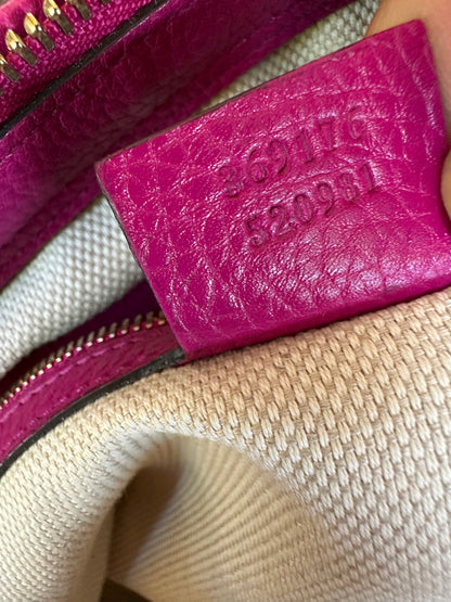 Gucci Soho Convertible Top Handle Leather Bag Small Pink 53012