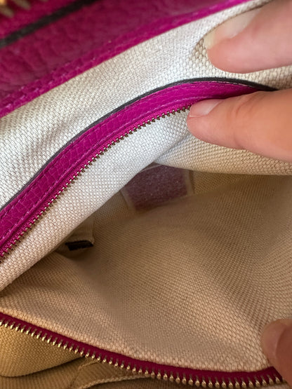 Gucci Soho Convertible Top Handle Leather Bag Small Pink 53012