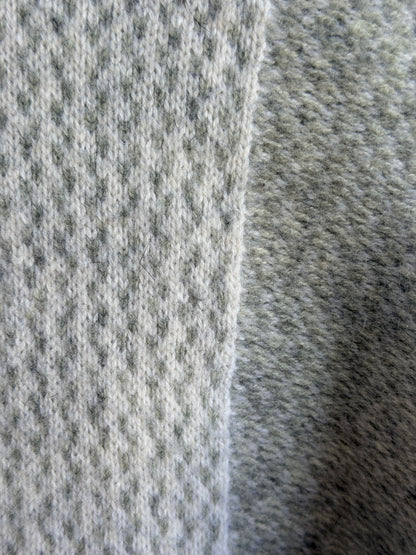 Vince Wool Cashmere Knit Hoodie Sweater Gray White Size Medium