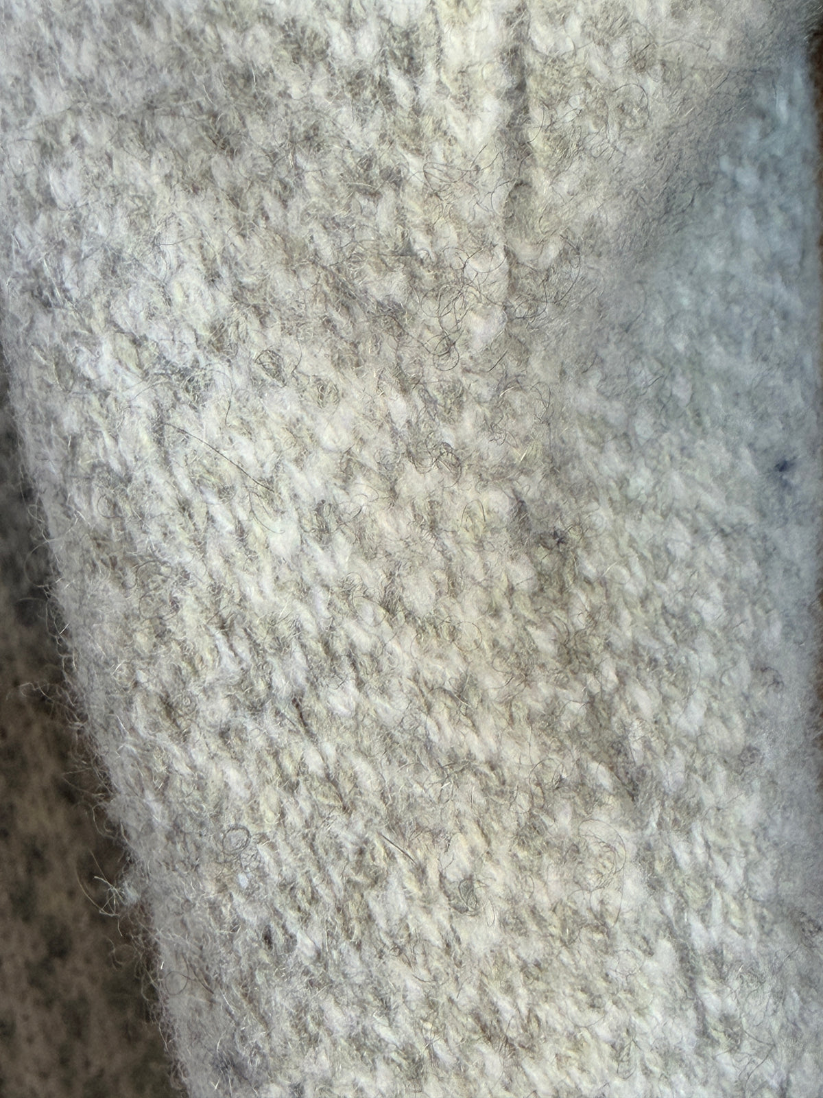 Vince Wool Cashmere Knit Hoodie Sweater Gray White Size Medium