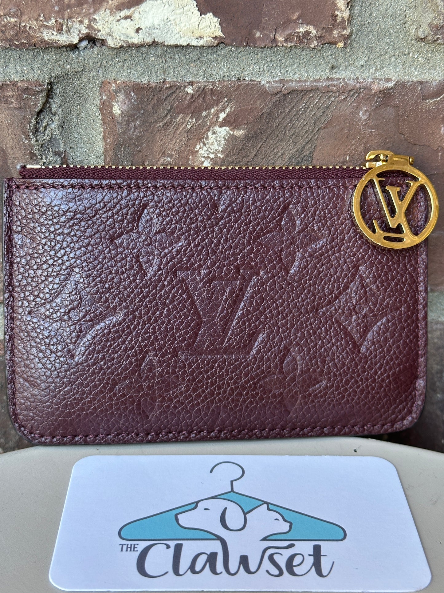 Louis Vuitton Romy Card Holder Monogram Empreinte Leather Wine 29108