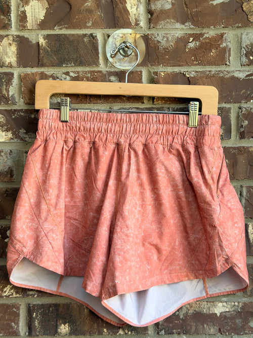Lululemon Hotty Hot Shorts Coral Pink Wash Size 10 Lined Running Athletic