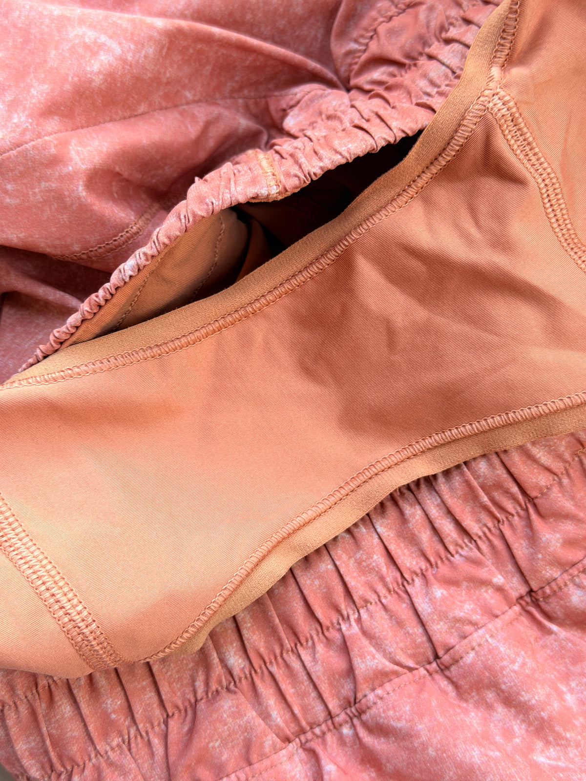 Lululemon Hotty Hot Shorts Coral Pink Wash Size 10 Lined Running Athletic