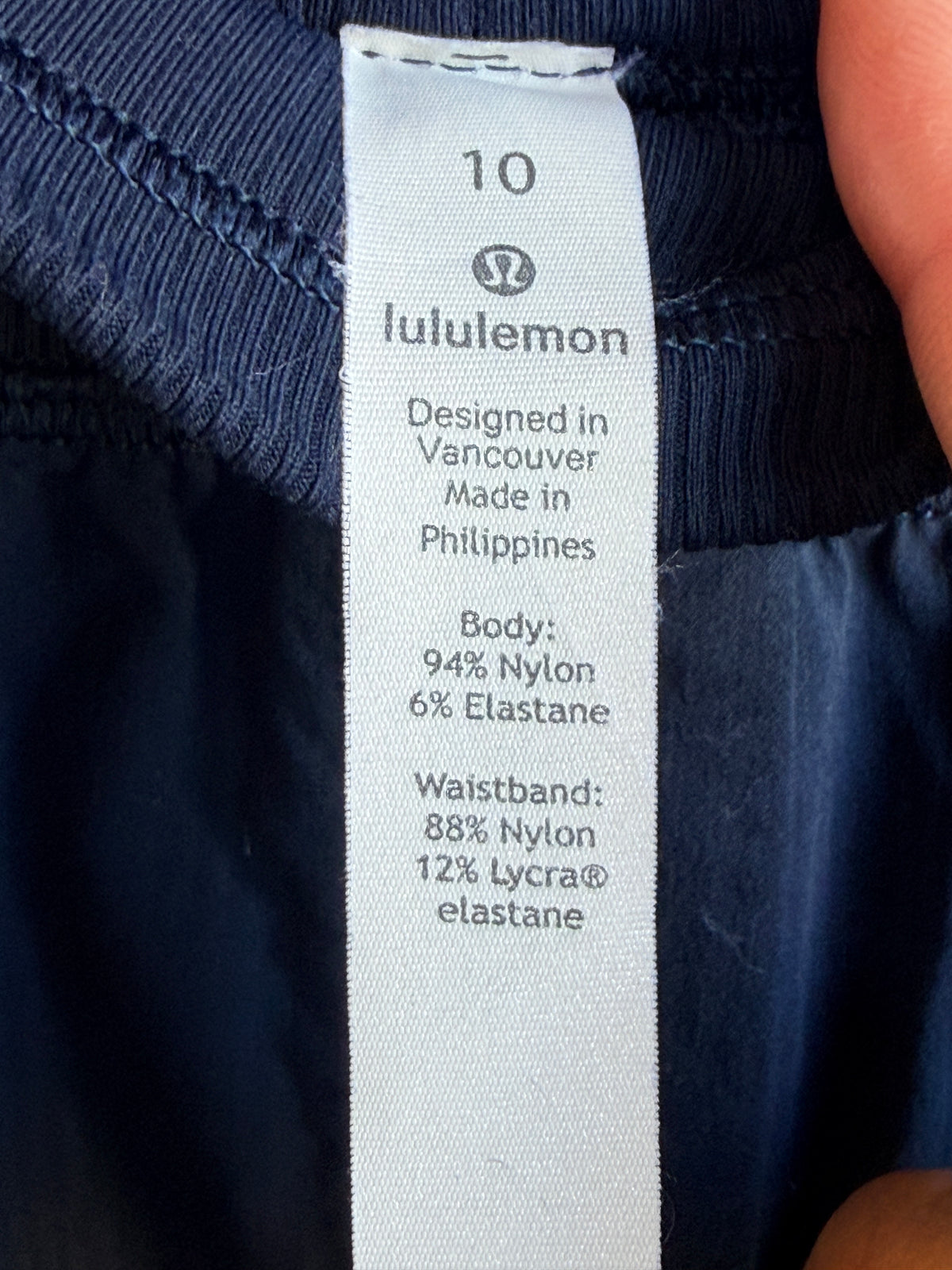 Lululemon Studio Pants II Navy Blue Size 10 Dance Studio Adjustable Hem